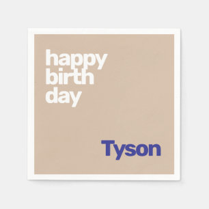 happy birthday create your own MOCHA party paper  Napkins