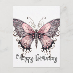 Happy Birthday Creative Butterfly Design Holiday Postcard