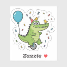 Happy Birthday Crocodile Circus Theme Cartoon