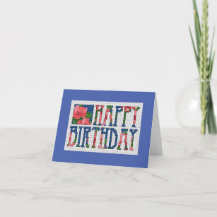 Happy Birthday Cross Stitch Card