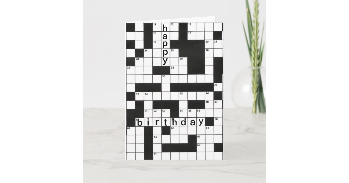 happy birthday crossword puzzle card
