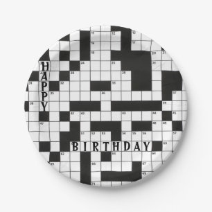 Happy Birthday Crossword Puzzle Paper Plates
