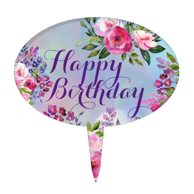 Happy Birthday Crown Cake Topper (Front)