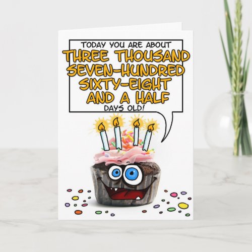 Happy Birthday Cupcake _ 10 years old Card