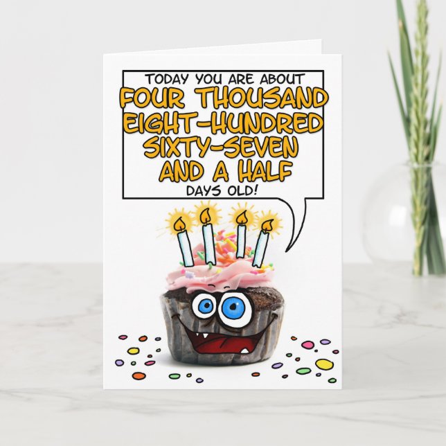 Happy Birthday Cupcake - 13 years old Card (Front)