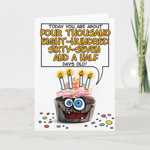 Happy Birthday Cupcake _ 13 years old Card