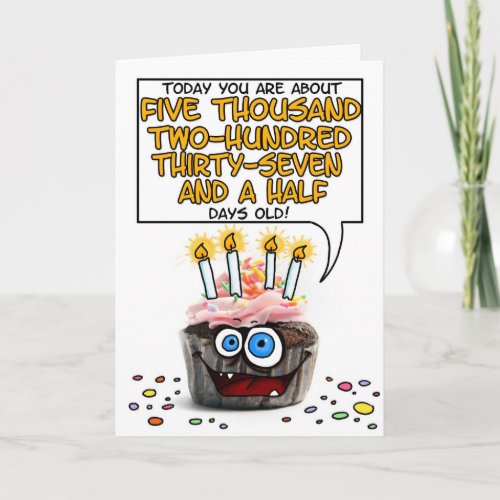 Happy Birthday Cupcake _ 14 years old Card