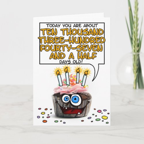 Happy Birthday Cupcake _ 28 years old Card