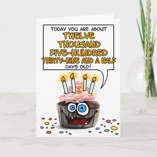 Happy Birthday Cupcake _ 34 years old Card