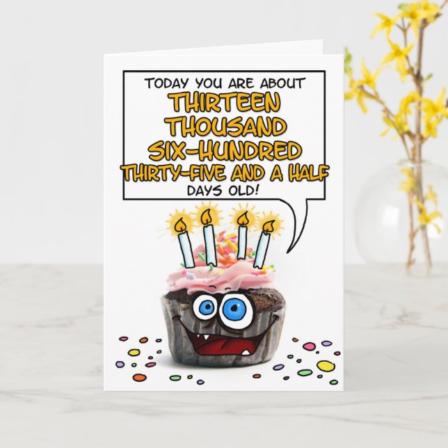 Happy Birthday Cupcake - 37 years old Card | Zazzle