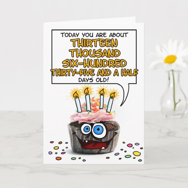 Happy Birthday Cupcake - 37 years old Card | Zazzle