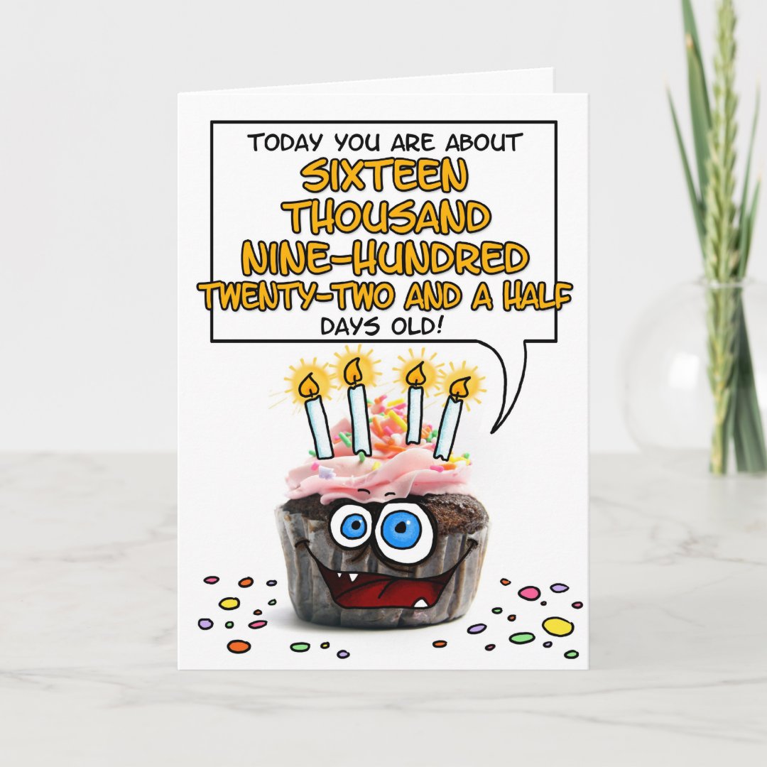 Happy Birthday Cupcake - 46 years old Card | Zazzle