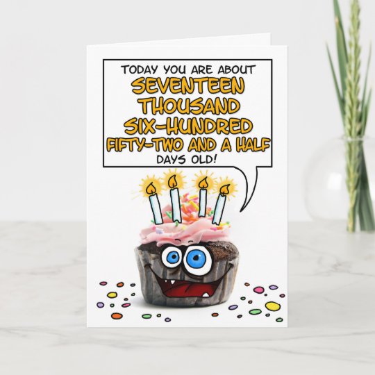  Happy  Birthday  Cupcake 48  years  old Card Zazzle com