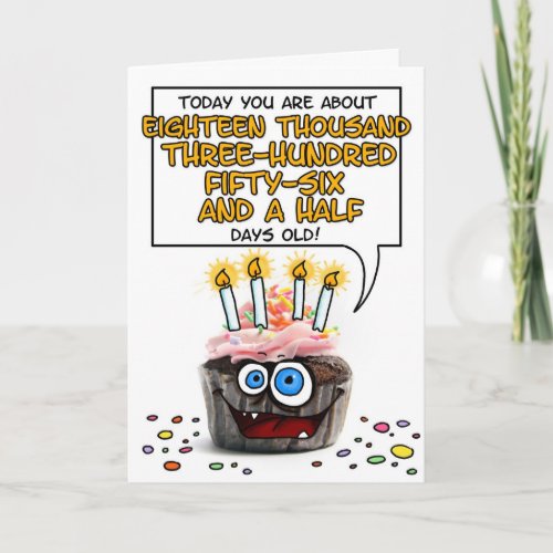 Happy Birthday Cupcake _ 50 years old Card
