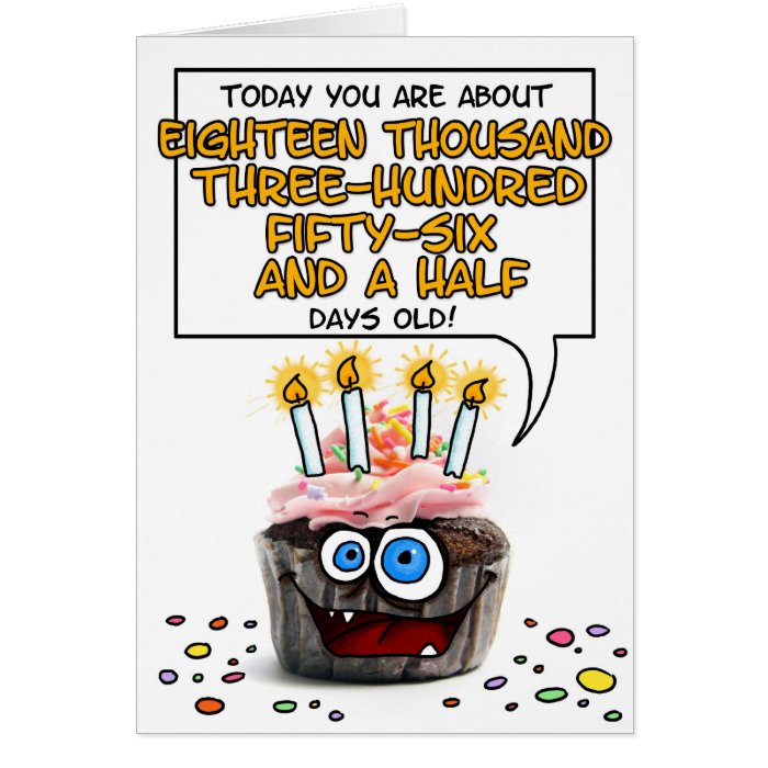 Happy Birthday Cupcake   50 years old Greeting Card