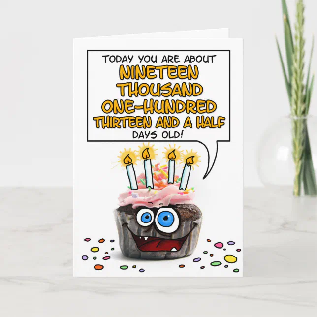 Happy Birthday Cupcake - 52 years old Card | Zazzle