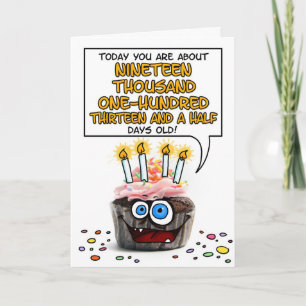Happy Birthday Cupcake - 52 years old Card