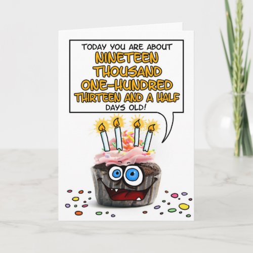 Happy Birthday Cupcake _ 52 years old Card