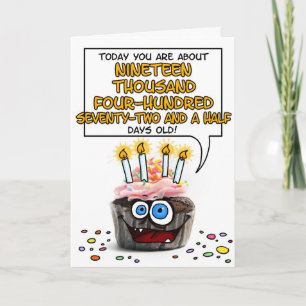 Happy Birthday Cupcake - 53 years old Card