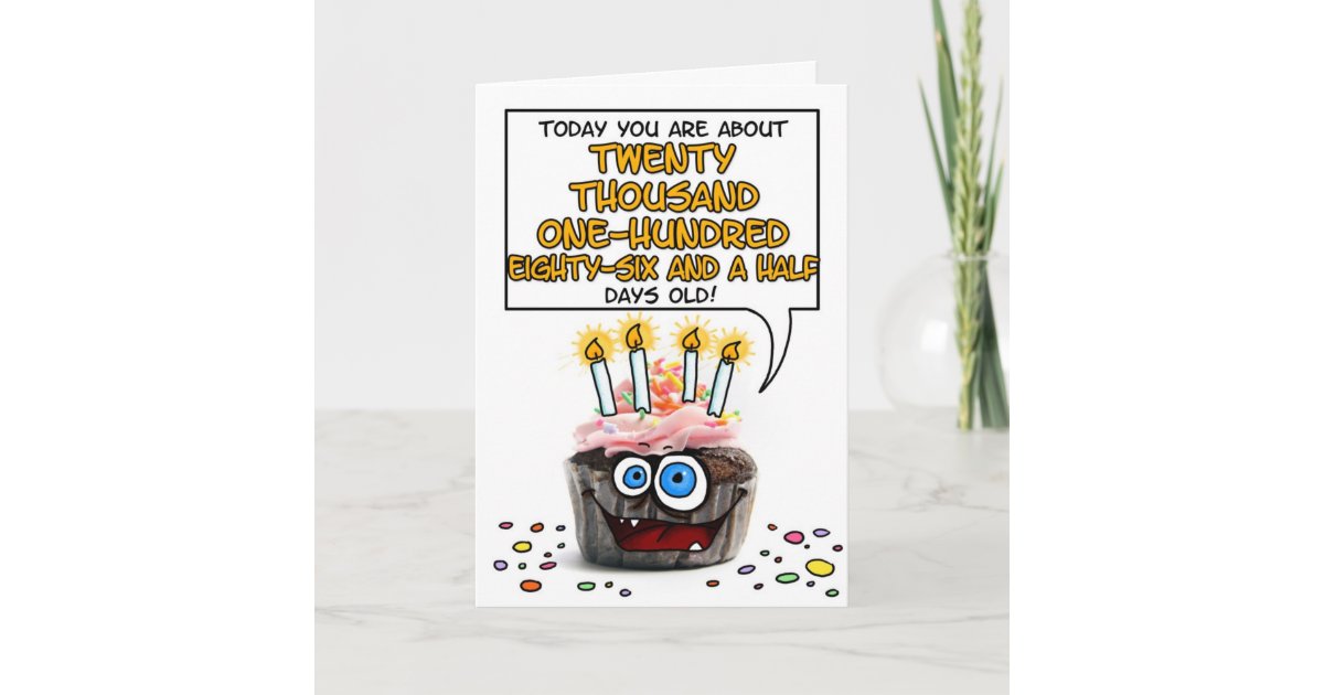 Happy Birthday Cupcake - 55 years old Card | Zazzle.com