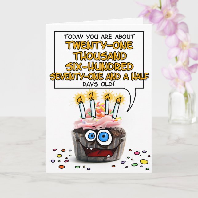 Happy Birthday Cupcake - 59 years old Card | Zazzle