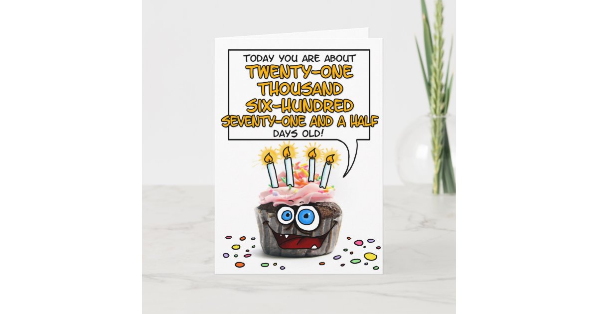 Happy Birthday Cupcake - 59 years old Card | Zazzle