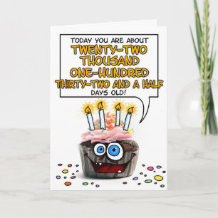 Happy Birthday Cupcake - 60 years old Card