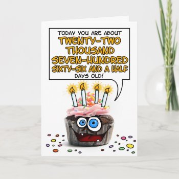 Happy Birthday Cupcake - 62 Years Old Card by cfkaatje at Zazzle
