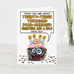 Happy Birthday Cupcake - 64 years old Card