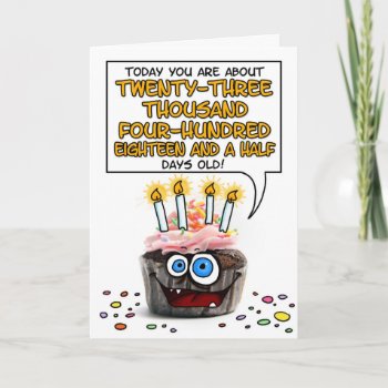 Happy Birthday Cupcake - 64 Years Old Card by cfkaatje at Zazzle
