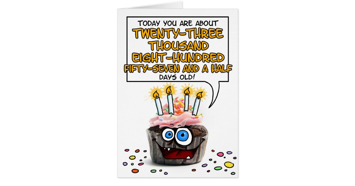 Happy Birthday Cupcake - 65 years old Card | Zazzle.com