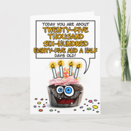 Happy Birthday Cupcake - 70 years old Card