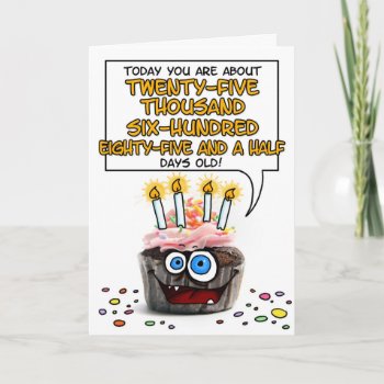 Happy Birthday Cupcake - 70 Years Old Card by cfkaatje at Zazzle