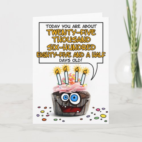 Happy Birthday Cupcake _ 70 years old Card