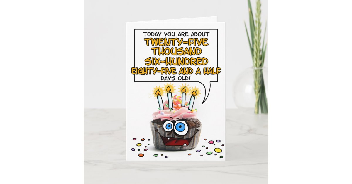 Happy Birthday Cupcake - 70 Years Old Card | Zazzle
