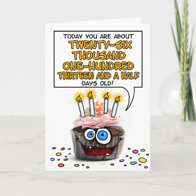 Happy Birthday Cupcake - 71 years old Card | Zazzle