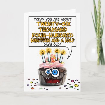 Happy Birthday Cupcake - 72 Years Old Card by cfkaatje at Zazzle