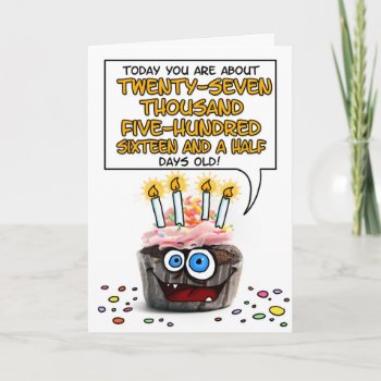 Happy Birthday Cupcake - 75 Years Old Card by cfkaatje at Zazzle