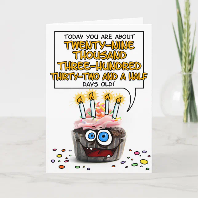 Happy Birthday Cupcake - 80 years old Card | Zazzle