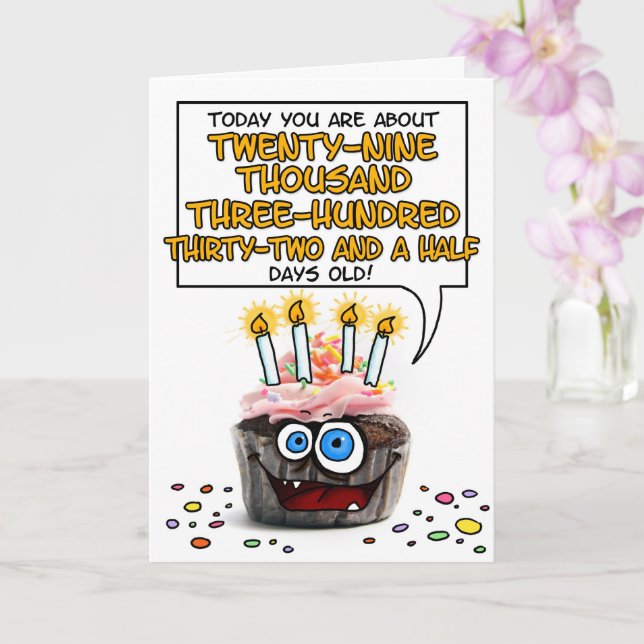 Happy Birthday Cupcake - 80 years old Card | Zazzle