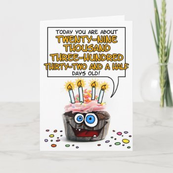 Happy Birthday Cupcake - 80 Years Old Card by cfkaatje at Zazzle