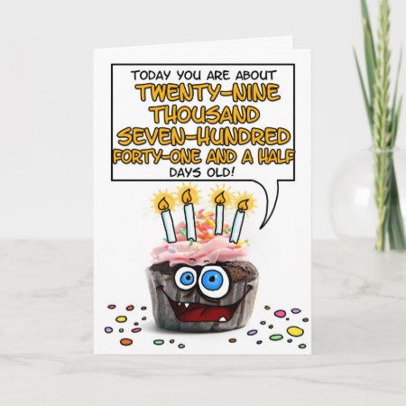 Happy Birthday Cupcake - 81 Years Old Card