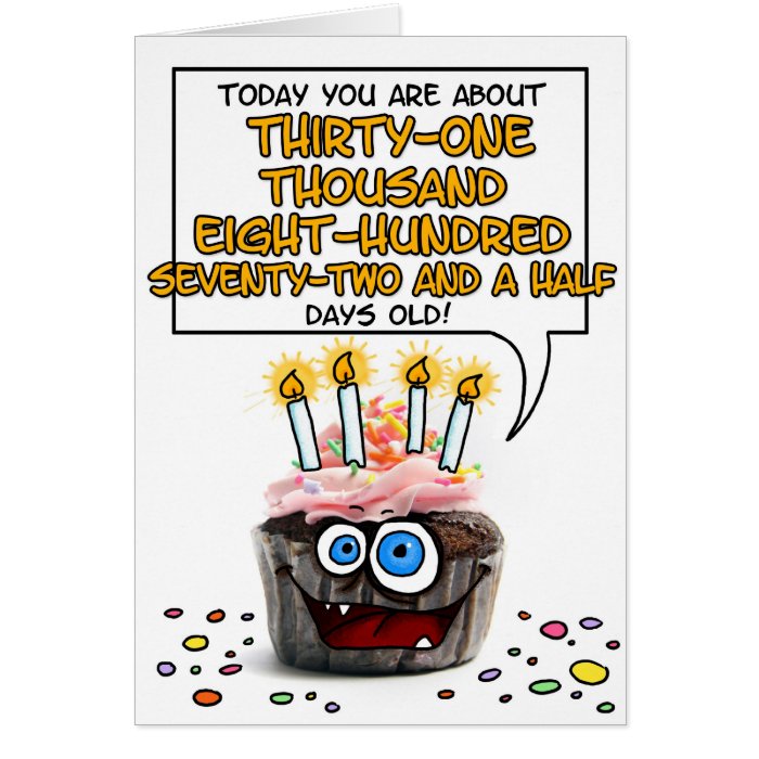 Happy Birthday Cupcake   87 years old Greeting Cards