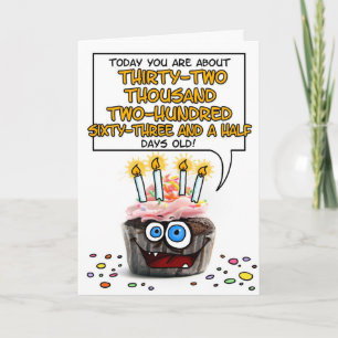 Happy Birthday Cupcake - 88 years old Card