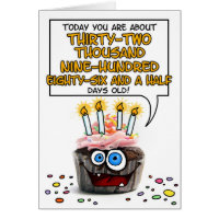 Happy Birthday Cupcake - 90 years old Card