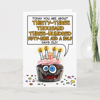 Happy Birthday Cupcake - 91 Years Old Card by cfkaatje at Zazzle