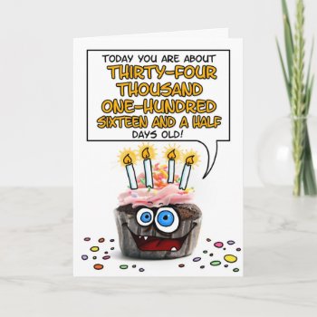 Happy Birthday Cupcake - 93 Years Old Card by cfkaatje at Zazzle