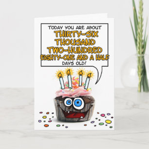 Happy Birthday Cupcake - 99 years old Card
