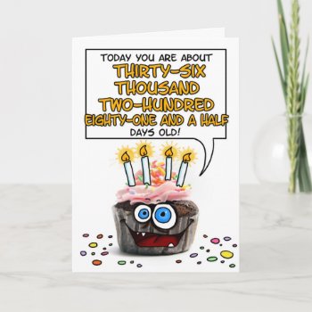 Happy Birthday Cupcake - 99 Years Old Card by cfkaatje at Zazzle