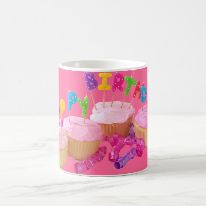 Happy Birthday Cupcake and Candles Coffee Mugs